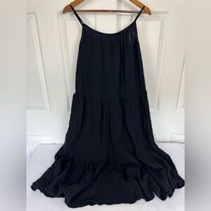 H&M‎ Crinkled Cotton Black Dress Women’s Size Small